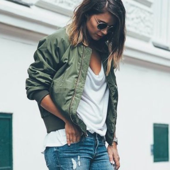 Zip up bomber jacket sporty minimalist burgundy - Picture 4 of 12